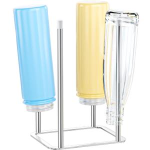 Water Bottle Drying Rack, Stainless Steel Bottle Dryer Rack, Baby Bottles Rack Dryer, Cup Drying Rack, Reusable Bag Drying Stand, Kitchen Stand Holder for Glass Bottles, Water Cups, Plastic Bag (Small, Silver)