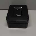 KYODOLED Cash Box with Combination Lock Safe Metal Money Box with Money Tray for Security Lock Box 7.87"x 6.30"x 3.35" Black (Medium)