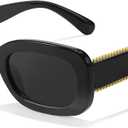 LVIOE Polarized Rectangle Sunglasses for Women Men Trendy Retro Fashion Sun Glasses UV400 Protection.