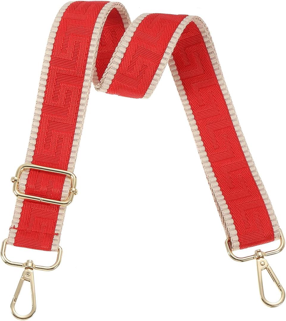 PATIKIL Purse Strap, Adjustable Crossbody Bag Straps Wide Shoulder Strap Universal Replacement Shoulder Bag Belt for Women's Handbags Canvas Satchels Bag Backpack, Red