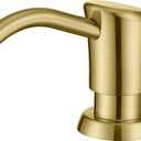 GAGALIFE Built in Sink Soap Dispenser or Lotion Dispenser for Kitchen Sink, Brushed Gold ABS Pump Head, with 17 Ounce Large PET Soap Bottle