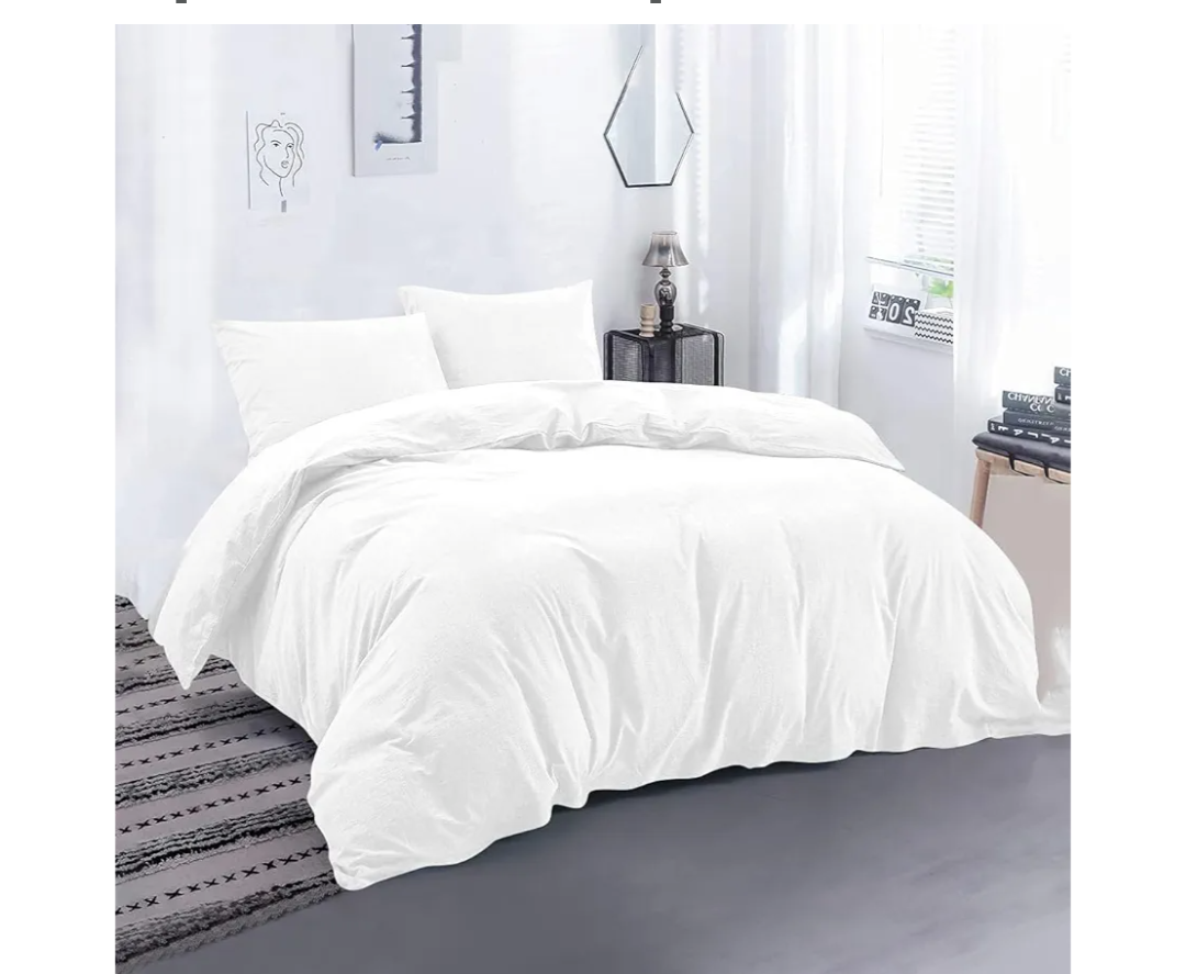 Duvet Cover King Size 100% Egyptian Cotton 3 Piece Duvet Cover Set California King 800 Thread Count Soft Comforter Cover with Zipper Closure 2 Pillowcases White [Comforter Not Included]