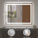 40x32 Smart Led Mirror for Bathroom, Dimmable Vanity Mirror with Lights, Backlit and Front Lit Makeup Mirror for Wall, Anti-Fog (Horizontal/Vertical)