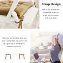 2 Pack Square Seat Cushion Chair Pads for Kitchen Dining Chairs, Soft Comfort Velvet Chair Mat Pillow Cushions with Ties for Office Desk Living Room Tatami 15.5", Khaki