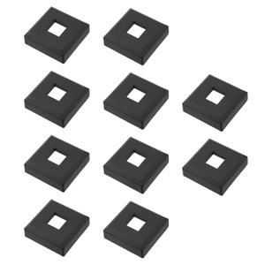 Antrader Square Baluster Shoes, Staircase Balusters Stair Spindle Shoes for Indoor Staircase Balusters Satin Black Shoes Use for 1/ 2" Square Staircase Baluster, Aluminium Alloy, 10Pcs