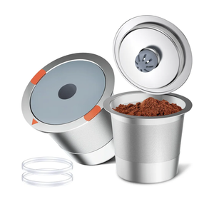 Noalto Reusable K Cups and Coffee Pods,Universal stainless steel k Cups for Keurig 2.0 and 1.0 Coffee Makers machine(2pack)