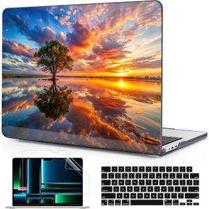 Compatible with M4 MacBook Air 15 inch A3241 Case 2025 Fits 2024 2023 Release A3114 M3 A2941 M2 with Retina Display, Printed Plastic Hard Case for MacBook Air 15.3", Tree Landscape