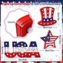 Novabright 3 Pcs 4th of July Decorations Patriotic Decorations Light up Three Sizes Wooden Sign with LED Lights, 250th Anniversary Independence Day Decor for Home Mantel Fireplace Table Party