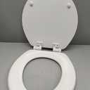 Bemis 500EC Durable Wood Toilet Seat with Easy Clean Hinges, Made in USA, Round, White