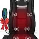 Snailax Vibration Back Massager with Heat, Seat Massager with 8 Vibrating Motors & 5 Modes, Chair Massager Cushion, Massage Pad for Chair, Office, Gifts for Mom (Black)