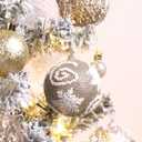 3.15" Large Christmas Ball Ornaments Shatterproof Sparkle Ornaments for Christmas Tree Large Sequin Plastic Hanging Big Tinsel Ball, 6Pcs 80mm (Champagne Gold)