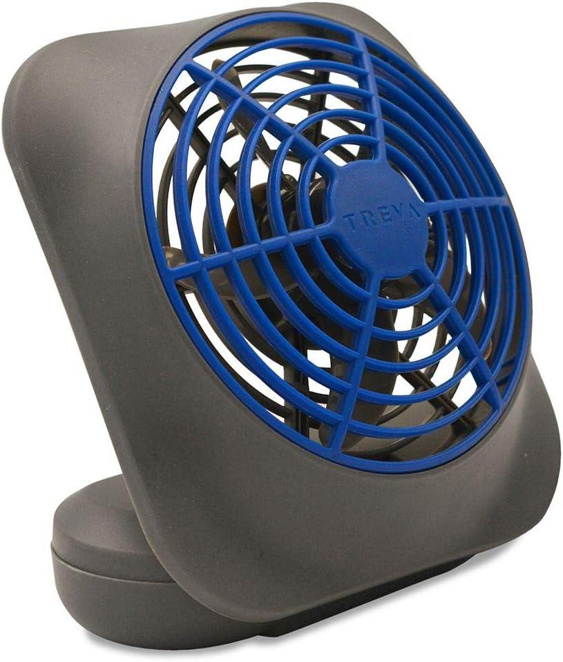 O2COOL Treva 5 Inch Battery Powered Fan Portable Desk Fan 2 Cooling Speeds with Compact Folding & Tilt Design Cubicle Accessories Small Portable (Dark Blue)