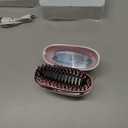 Mini Hair Straightener, Cordless&Rechargeable Portable Hair Straightener Brush with 3-Speed Temperature Control, Fast Heating Hot Comb&Anti-Scald Shell, Mini Straightener Brush for Home Travel Gift (Pink)