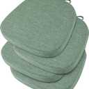 OVOV 14x14 Chair Cushions for Metal Dining Chairs Set of 4 Non Slip Thick Textured Chair Pads for Dining Chairs with Ties and Removable Cover (4, Sage Green)