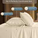 LANE LINEN Cal King Bed Sheets - 600 Thread Count Sateen Weave - Extra Thick & Comfy Cotton Sheets for Hotel Quality Softness - Securely Fits Mattress Upto 15'' Deep - Oeko Tex Certified - Ivory