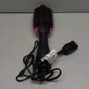 Hair Dryer Brush Blow Dryer in One, Upgraded 4 in 1 Hair Dryer and Styler Volumizer with Negative Ion Anti-frizz Ceramic Titanium Barrel Hot Air Hair Straightener Brush (Black/Pink)