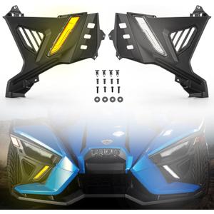 A & UTV PRO Front Lower Accent Panel & LED Light Kit for Polaris Slingshot S SL 2020-2024, Daytime Running Light & Yellow Turn Signal Accessories, Replace OEM # 5454402, 5454401, 2884606