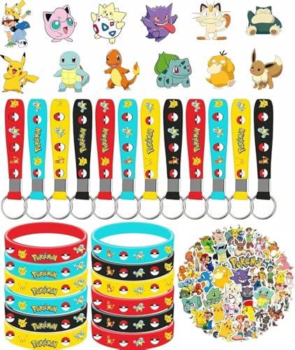 KOENI 86Pcs Cute Pokemon Birthday Party Supplies, Party Gifts and Toy Set for Anime Theme Party