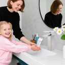 Bathroom Faucets Brushed Nickel Waterfall Bathroom Sink Faucet Modern Single Handle Bathroom Faucet for 1 or 3 Hole Mxier Tap Washbasin Faucet with Deck, Pop-up Drain and Supply Hoses