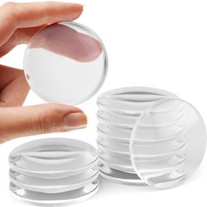 Strongest Home Wall & Door Handle Stopper 2" Set of 10 Pieces of Clear Rubber Door Knob, Round Wall Shield Cushion, Quiet Wall Protector for Door Handle, Guard Door Bumper Self-Adhesive (Medium 10 Pack)