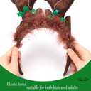 LOVESTOWN Light Up Reindeer Antlers Headband, Christmas Reindeer Headband LED Plush Reindeer Headband for Christmas Party Costume