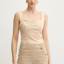 GUESS Women's Eco Sleeveless Aurora Corset, Pearl Oyster Multi XL