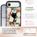 for iPhone 17 Air Case - [6.6 ft Military-Grade Drop Protection] [Anti-Peel Technology] Clear Black TPU Bumper Case with Cute Design(Cat and Flower)