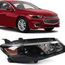 FIONE Headlight Assembly for Chevy Malibu Projector 2016-2018 Replacement Halogen Headlamp Right Passenger Side 84585120 GM2503426