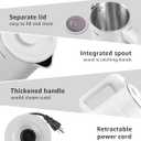 0.6L Small Electric Tea Kettle Lightweight, 20 Ounce Double Wall Hot Water Boiler Stainless Steel Auto Shut-off, 120V Portable Travel Electric Kettle Fast Boil for Tea and Coffee,White