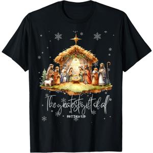 Best Ever Christmas Cool Jesus Nativity Scene Christian T-Shirt XL