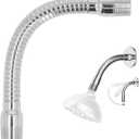 Topyond Adjustable Shower Head Extension Arm, Rotating Swiveling Shower Head with Flange, Comfortable Shower Faucet Hose, Bathroom Spa Use