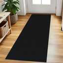 EARTHALL Washable Runner Rug 2x5 Ft Non Slip Runners for Hallways Cotton Rubber Backed Kitchen Runner Braided Indoor Floor Carpet Runners for Entryway, Hallway, Kitchen, Bedroom, Black/Grey