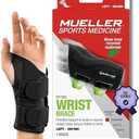 MUELLER Sports Medicine Green Fitted Wrist Brace for Men and Women, Wrist Pain Relief Support, Ideal for Carpal Tunnel, Tendonitis, Arthritis, Style: Left, Black (Small/Medium (Pack of 1))