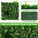 Artificial Grass Wall Panels, 20"x20" 8pcs Grass Backdrop with Mint Plant Leaves, UV-Anti Fake Greenery Plant Boxwood Panels for Privacy Fence Screen, Outdoor Green Wall Decor for Patio Garden