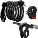 E Scooter Lock, Bike Combination Cable Locks Compatible with Xiaomi M365/Max/GXL/Ninebot/Segway/Motor/Bicycle Lock 4 ft Long/0.472In Scooter Anti-Theft Ideal 4 Digit/12 Steel Cable (Black)