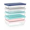 Pyrex 10pc Glass Meal Prep Set: Clear Glass Food Storage Containers with Plastic Lids, Dishwasher-Safe