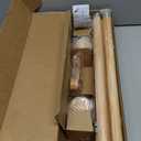 Imitation Wood Grain Curtain Rod for Windows 66 to 120 Inches: 1 Inch Heavy-Duty Adjustable Decorative Curtain Rod With Rustic Leaf Finials for Bedroom & Living Room