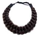 TOECWEGR Synthetic Hair Braided Headband Classic Wide Strands Wedding Disorderly Fluffy Braids Wig Band Women Beauty Accessory ((A4JUT))