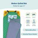 Wildkin Modern Kids Nap Mat Soft Cotton Blend with Pillow & Elastic Straps for School & Travel - Dinomite Dinosaurs