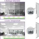 4 Pack 2X4 LED Flat Panel Light Drop Ceiling Office Fixture 5 CCT 3000K-6500K Adjustable & 5 Wattage 30W-40W-50W-60W-72W Selectable, 0-10V Dimmable,LED Troffer Flat Panel Light