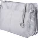 Vercord Expandable Nylon Handbag Purse Organizer Insert Liner Shaper Bag in Bag Beige Grey Large