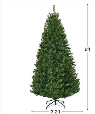 6FT Artificial PVC Christmas Tree Stand Indoor Outdoor Green