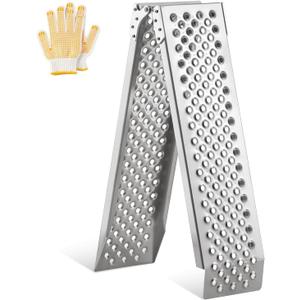 Foldable Aluminum Motorcycle Loading Ramp, 63" L x 8.5" W inches, 750lbs Load Capacity, Lightweight, Non-Slip, Waterproof, Rust-Proof, Suitable for Trucks, Lawn Mowers, SUVs, Trailers,1Pcs