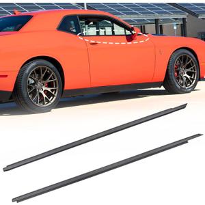 Front Door Window Belt Molding Weatherstrip Left and Right Compatible with Dodge Vehicle Challenger 2008-2016 2Door Replace# 55399122AG 55399123AG