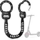 HEETA Electric Scooter Lock Anti Theft, 4 Digit Combination Bike Chain Lock, Heavy Duty Security Bicycle Lock Cable Accessories for E Scooter, E Bike, Motorcycle, Door, Gate & Fence