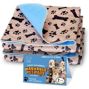 Super Absorbent Washable Pee Pads for Dogs Large 35 x 31 (2-Pack) Puppy Pads pet Training Pads Reusable Pee Pads for Dogs 100% Waterproof Dog Puppy Pee Pads Extra Large Wee Wee Pads for Dogs pet Peed