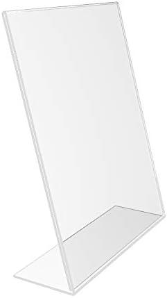 FixtureDisplays Pack of 1 8 x 10" Clear Acrylic Sign Holder with Slant Back Design Portrait, Vertical Picture Frame 19780-8X10-CLEAR-NF