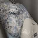 Amazon Basics 10-Piece Bed-in-a-Bag Comforter Set, Soft, Lightweight Microfiber, Queen, Blue Watercolor Floral, Machine Washable