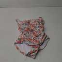 CUPSHE Women Swimsuit One Piece Bathing Suit Square Neck Cutout Back Tummy Control with Adjustable Spaghetti Straps S Cantaloupe Orange Ditsy