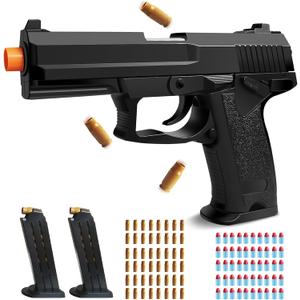 Black Toy Gun, Soft Bullet Toy Gun Shell Ejecting, Realistic Toy Pistol for Boys, Educational Play Gun Model, Halloween Christmas Birthday Gifts for Boys Kids Adults Age 8+